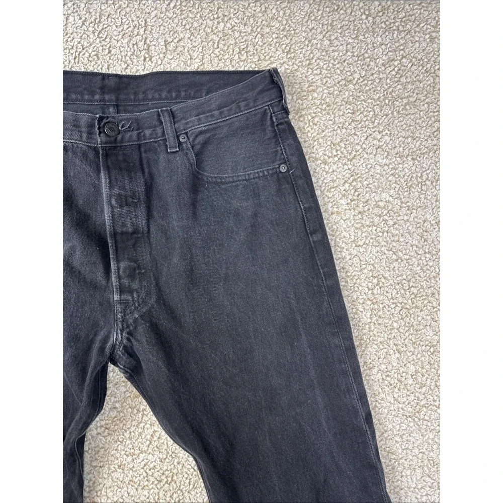 Levis 501XX Jeans Mens 36x32 Black Denim Button Fly Dark Wash Vintage Bootcut